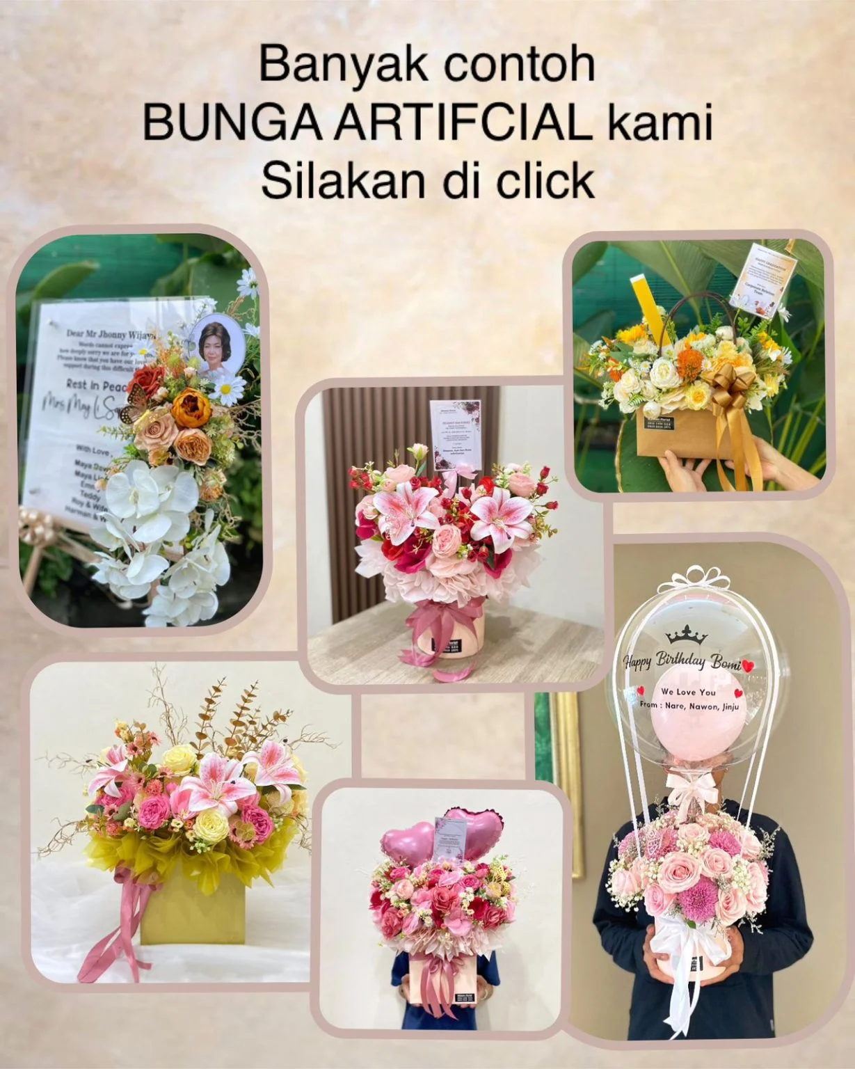 buket bunga murah dqueen florist (bunga artificial)