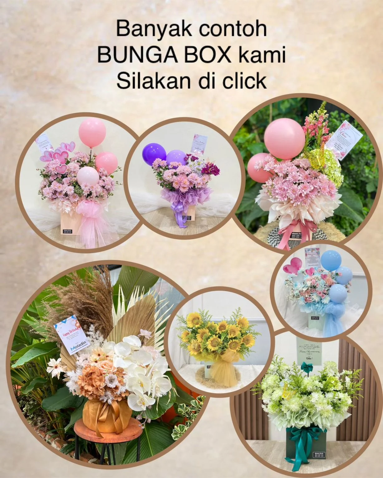 buket bunga murah dqueen florist (bunga box)