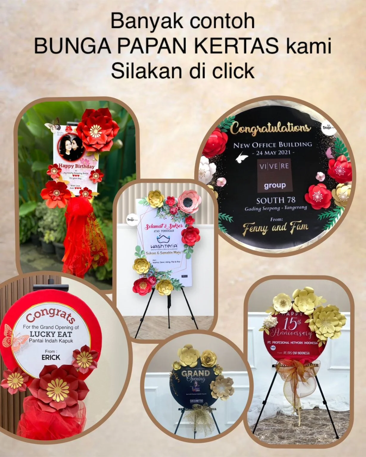 buket bunga murah dqueen florist (bunga papan kertas)
