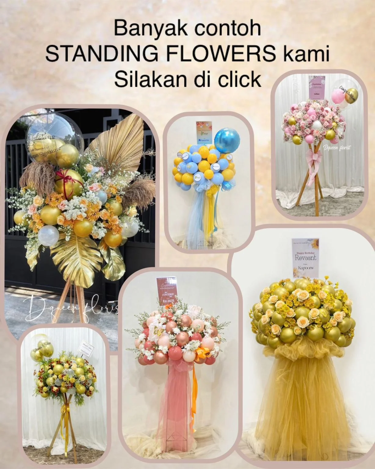 buket bunga murah dqueen florist (standing flowers)